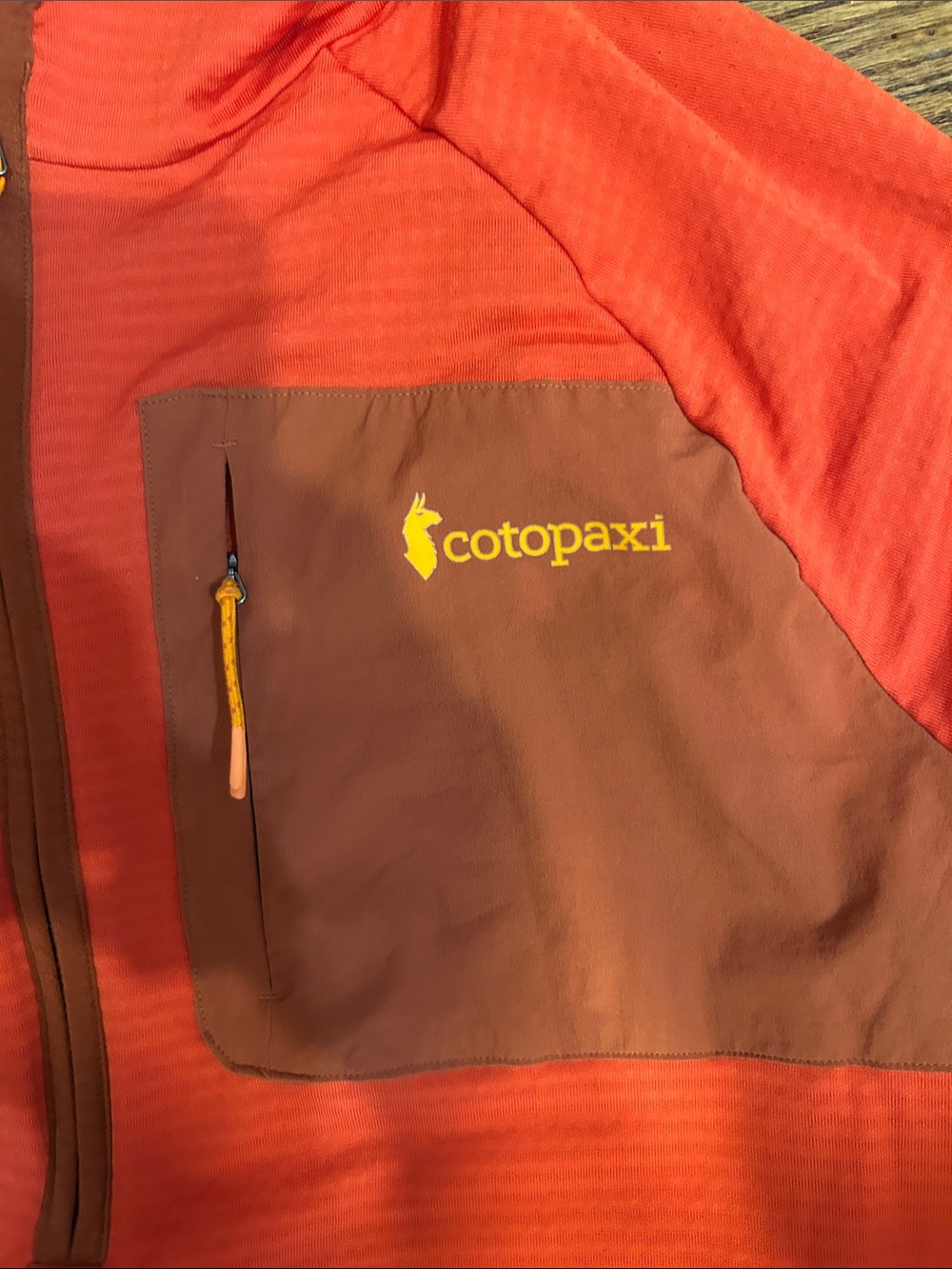 cotopaxi Orange and Brown Chest-Pocket Quarter-Zip Fleece - Picture 2 of 9